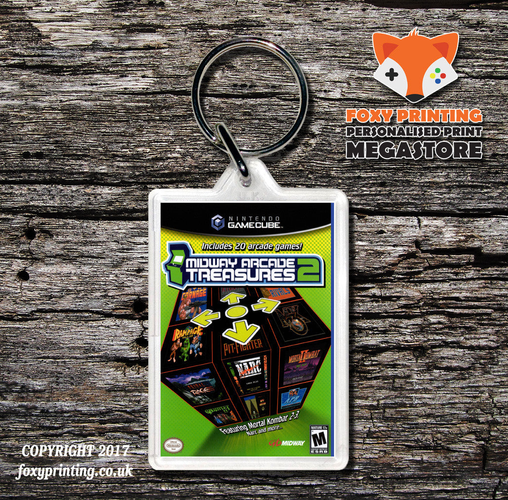Midway Arcade Treasures2 Gamecube Game Inspired Retro Gaming Keyring