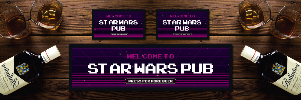 Personalised Bar Mat Runner Retro Pixel Design M39 – personalised retro pixel bar mat – Retro Pixel design