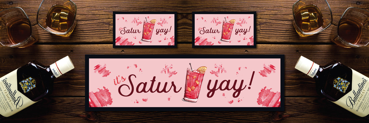 Personalised Bar Mat Runner Satur-Yay! Design M49 – satur-yay bar mat – Satur-Yay! design