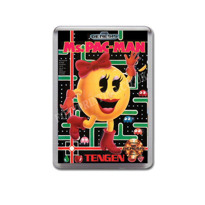 Ms Pacman Game Style Inspired Sega Megadrive Retro Video Gaming Magnet