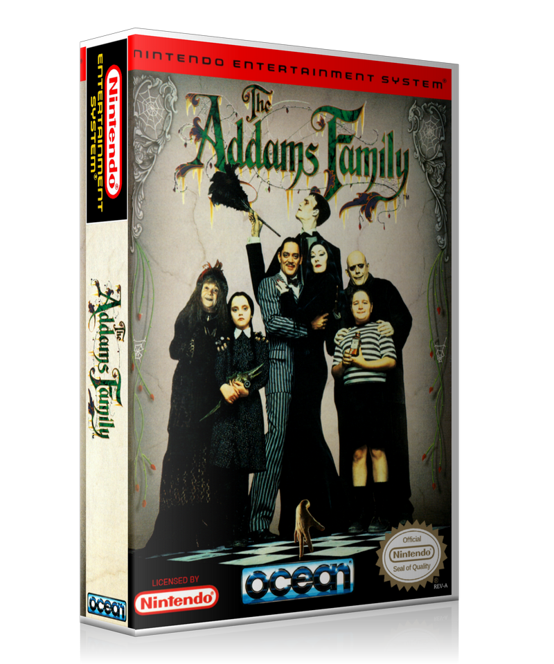 NES The Addams Family Retail Game Cover To Fit A UGC Style Replacement Game Case – Nintendo NES Case product image 1