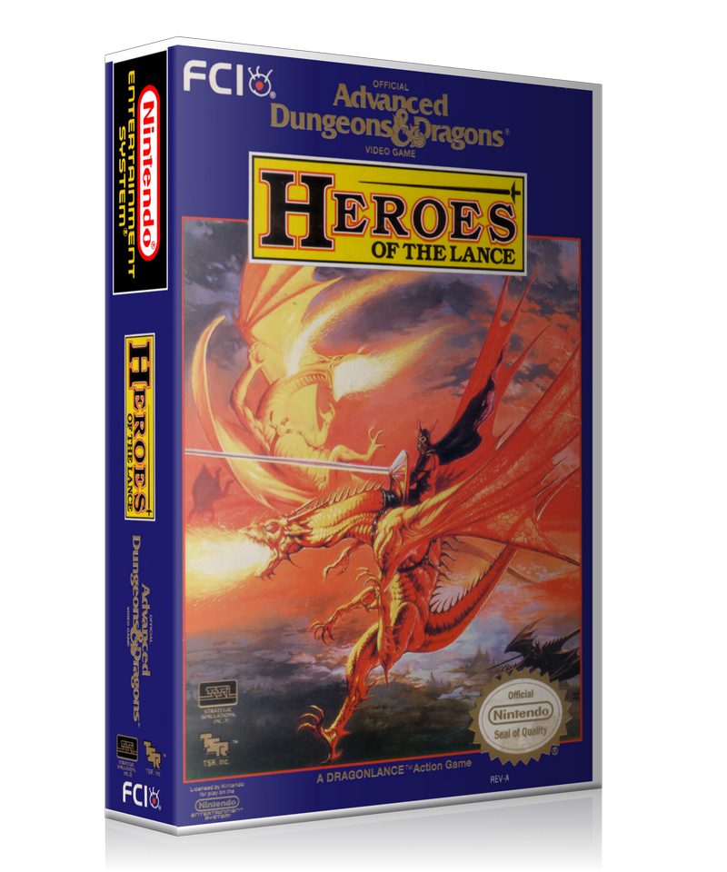 NES ADD Heroes Of The Lance Retail Game Cover To Fit A UGC Style Replacement Game Case – Nintendo NES Case product image 1
