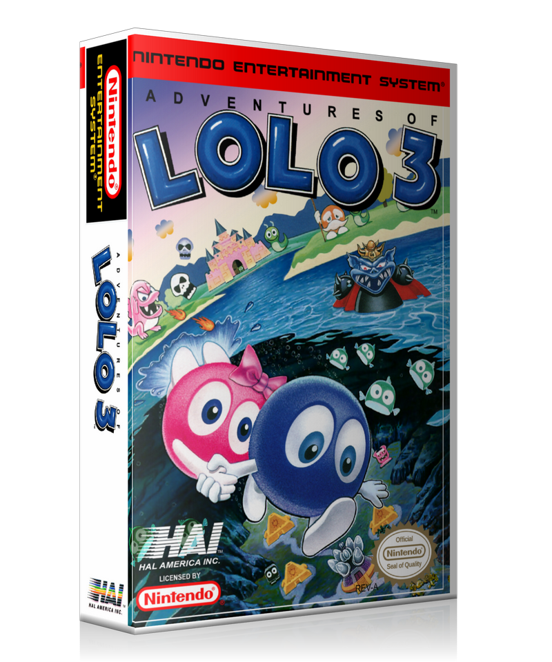NES Adventures Of Lolo 3 Retail Game Cover To Fit A UGC Style Replacem