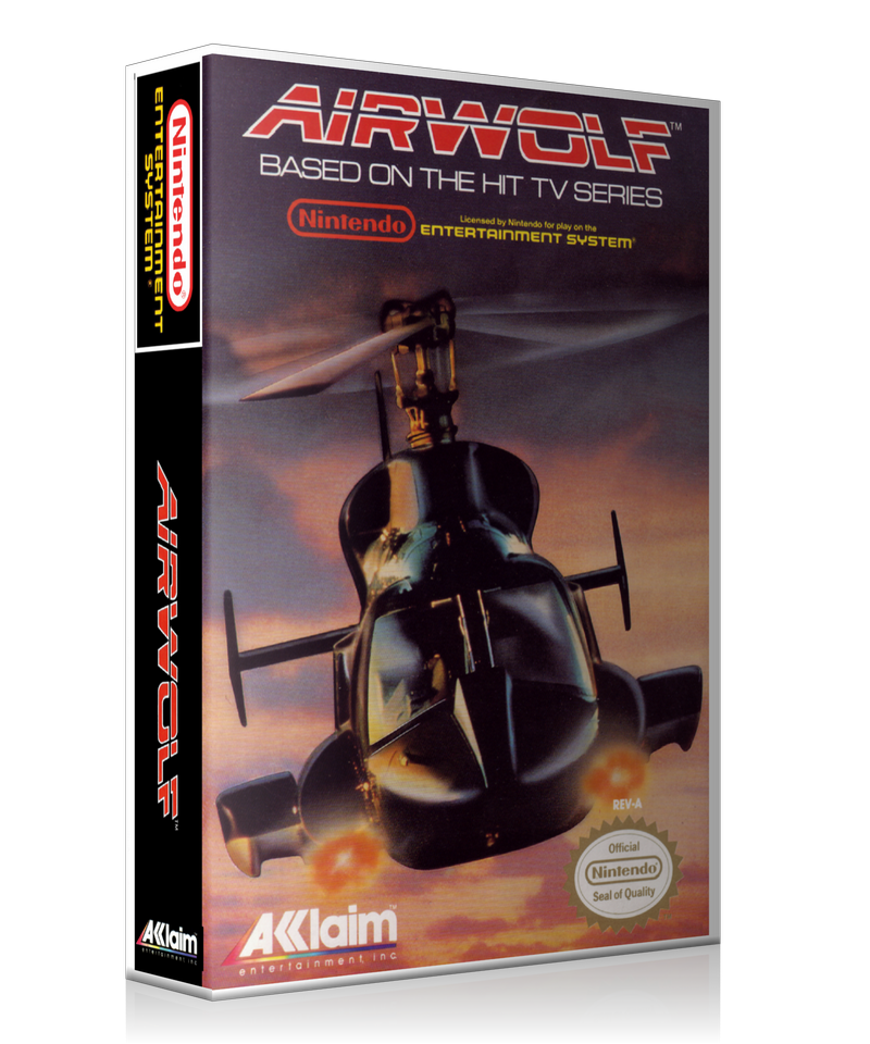 NES Airwolf Retail Game Cover To Fit A UGC Style Replacement Game Case – Nintendo NES Case product image 1