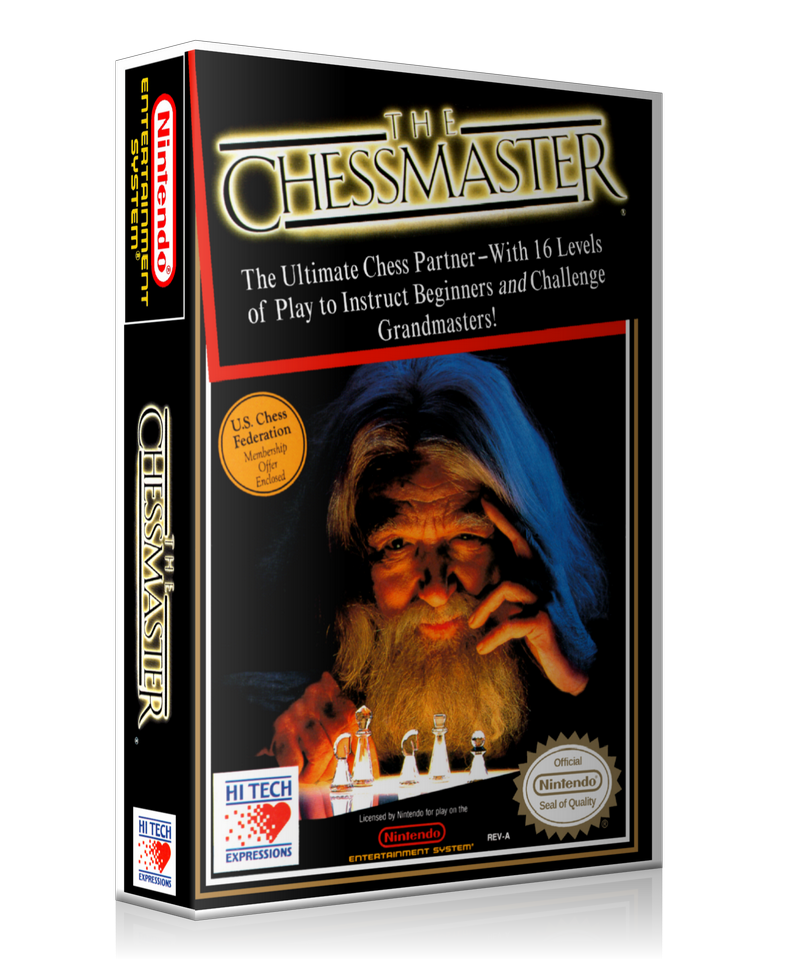 NES The Chessmaster Retail Game Cover To Fit A UGC Style Replacement Game Case β Nintendo NES Case product image 1