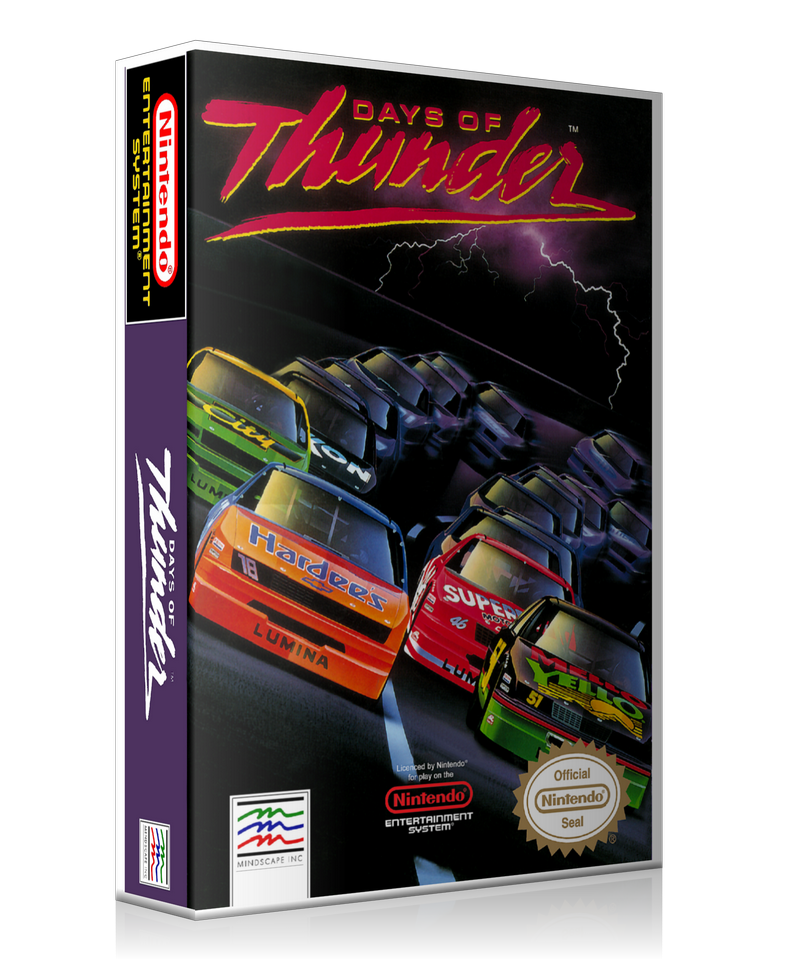NES Days Of Thunder Retail Game Cover To Fit A UGC Style Replacement Game Case – Nintendo NES Case product image 1