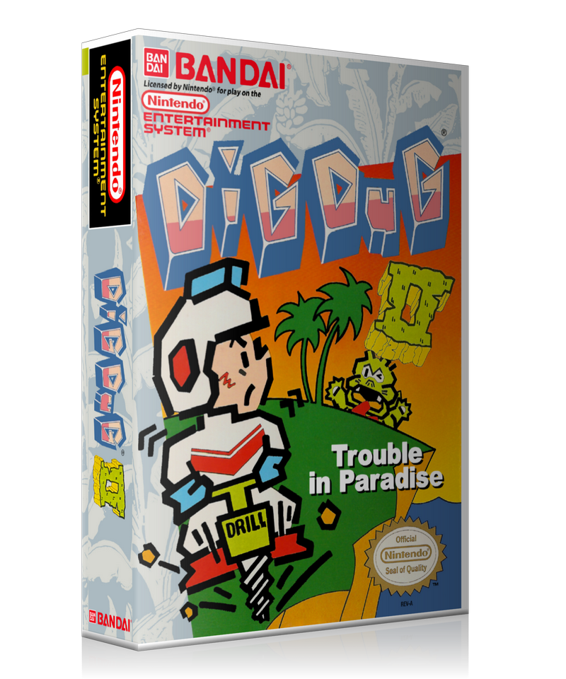 NES Digdug 2 Retail Game Cover To Fit A UGC Style Replacement Game Case – Nintendo NES Case product image 1