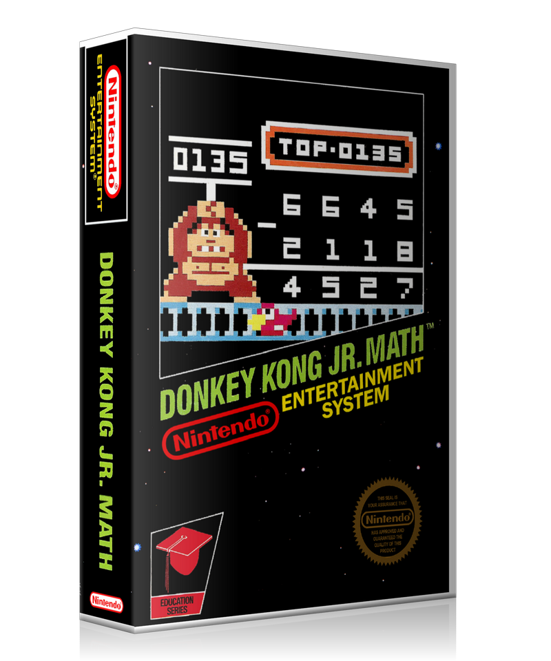 NES Donkey Kong Jr. Math Retail Game Cover To Fit A UGC Style Replacement Game Case – Nintendo NES Case product image 1