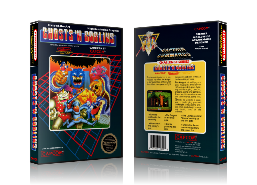 NES Ghosts'n Goblins Retail Game Cover To Fit A UGC Style Replacement Game Case β Nintendo NES Case product image 1
