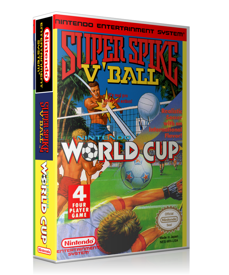 NES Super Spike V Ball World Cup Retail Game Cover To Fit A UGC Style Replacement Game β printed mug product image 1