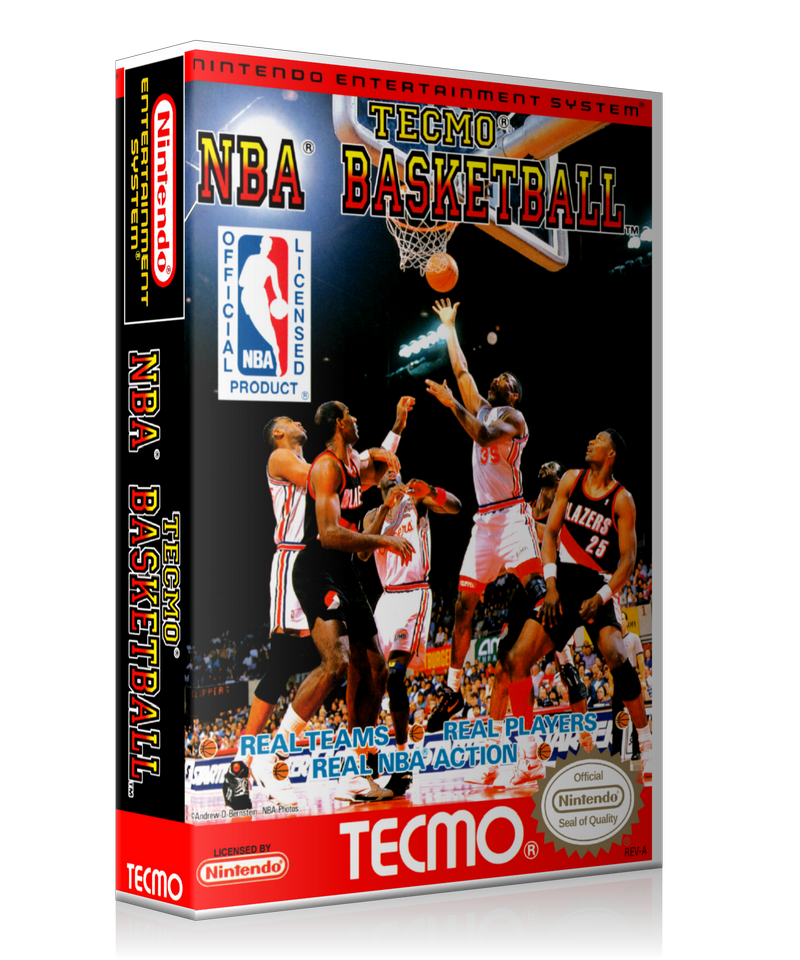 NES Tecmo NBA Basketball Retail Game Cover To Fit A UGC Style Replacement Game Case β Nintendo NES Case product image 1
