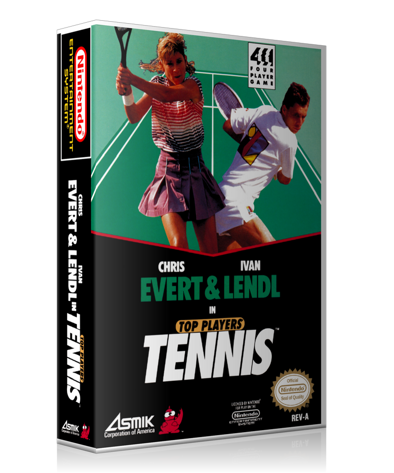 NES Top Players Tennis Retail Game Cover To Fit A UGC Style Replacement Game Case β Nintendo NES Case product image 1