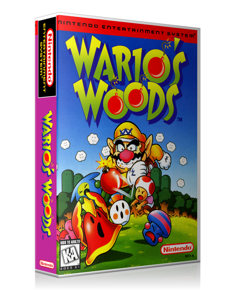 NES Wario's Woods Retail Game Cover To Fit A UGC Style Replacement Game Case – Nintendo NES Case product image 1