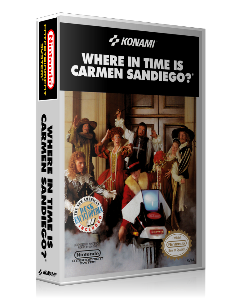NES Where In Time Is Carmen Sandeigo? Retail Game Cover To Fit A UGC Style Replacement – Nintendo NES Case product image 1