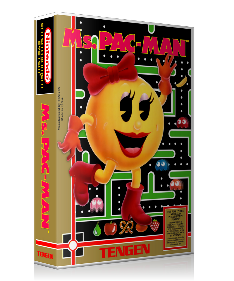 NES Ms. Pac Man Retail Game Cover To Fit A UGC Style Replacement Game Case β Nintendo NES Case product image 1