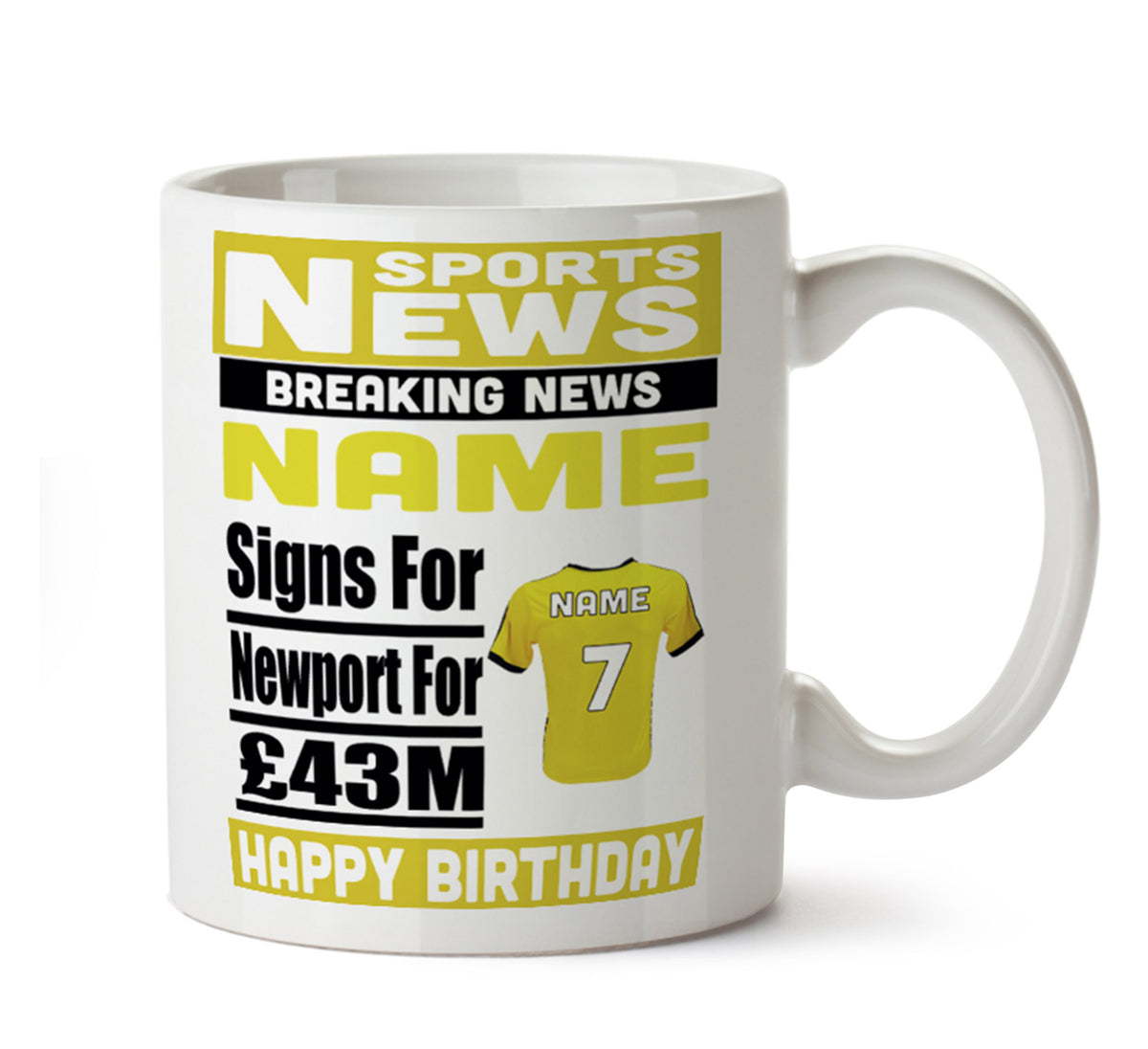 Personalised SIGNS FOR Newport Football Mug Personalised Birthday Mug – printed mug product image 1