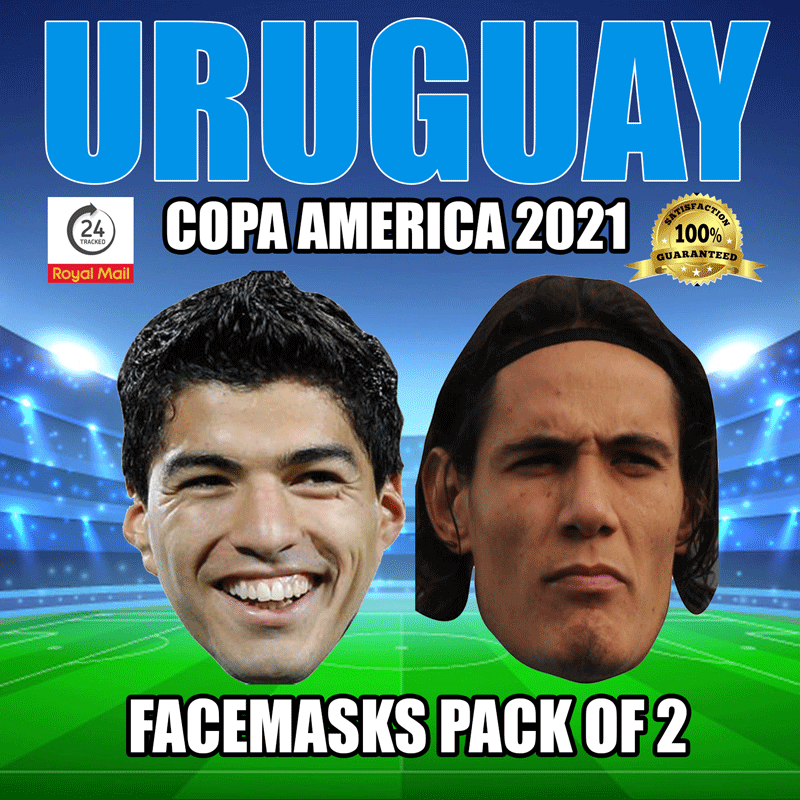 Uruguay Copa America 2021 Face Mask Pack Suarez, Cavani