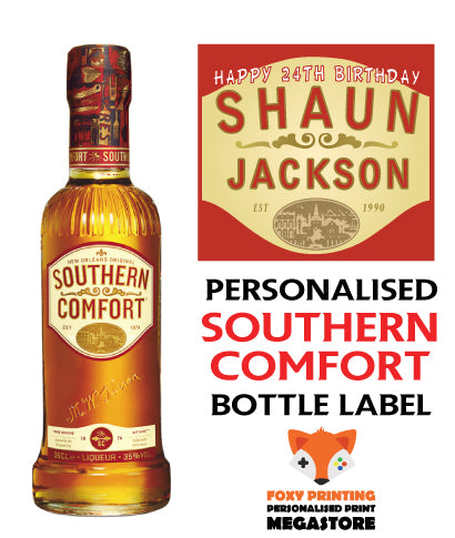 PERSONALISED Southern Comfort Bottle Label - custom name bottle lables