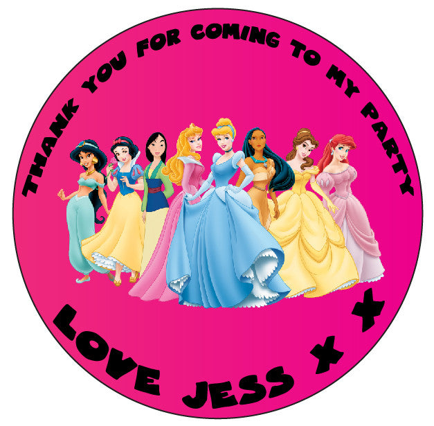 Copy Of 12 X Personalized Princess Party Stickers – 12 X Personalized Princess Party Stickers