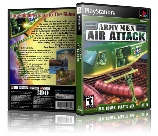 Army Men Air Attack Game Cover To Fit A PS1 PLAYSTATION Style Replacement Game Case