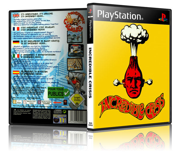 Incredible Crisis Game Cover To Fit A PS1 PLAYSTATION Style Replacement Game Case