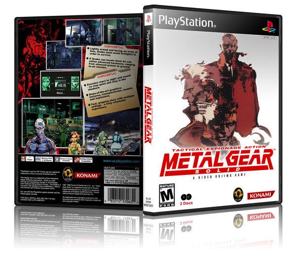 metal gear solid psx cover Metal Gear Solid Game Cover To Fit A PS1 PLAYSTATION Style Replacement Game Case 2