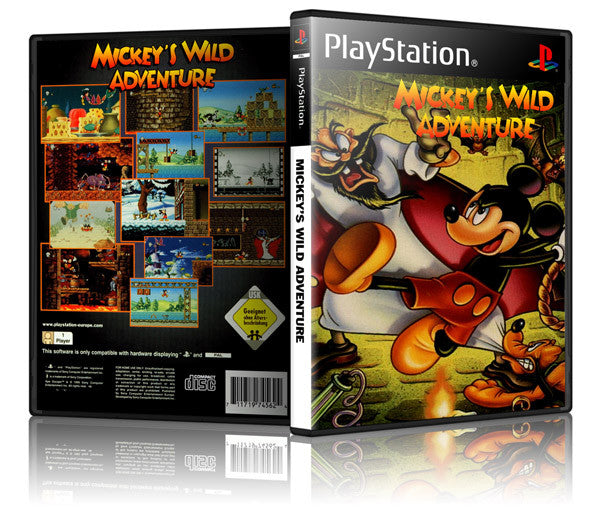 Mickey’S Wild Adventure Game Cover To Fit A PS1 PLAYSTATION Style Replacement Game Case