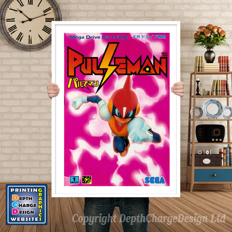 Pulseman Jp - Sega Megadrive Inspired Retro Gaming Poster A4 A3 A2 Or A1 β Pulseman Jp - Sega Megadrive Inspired Retro Gaming Poster
