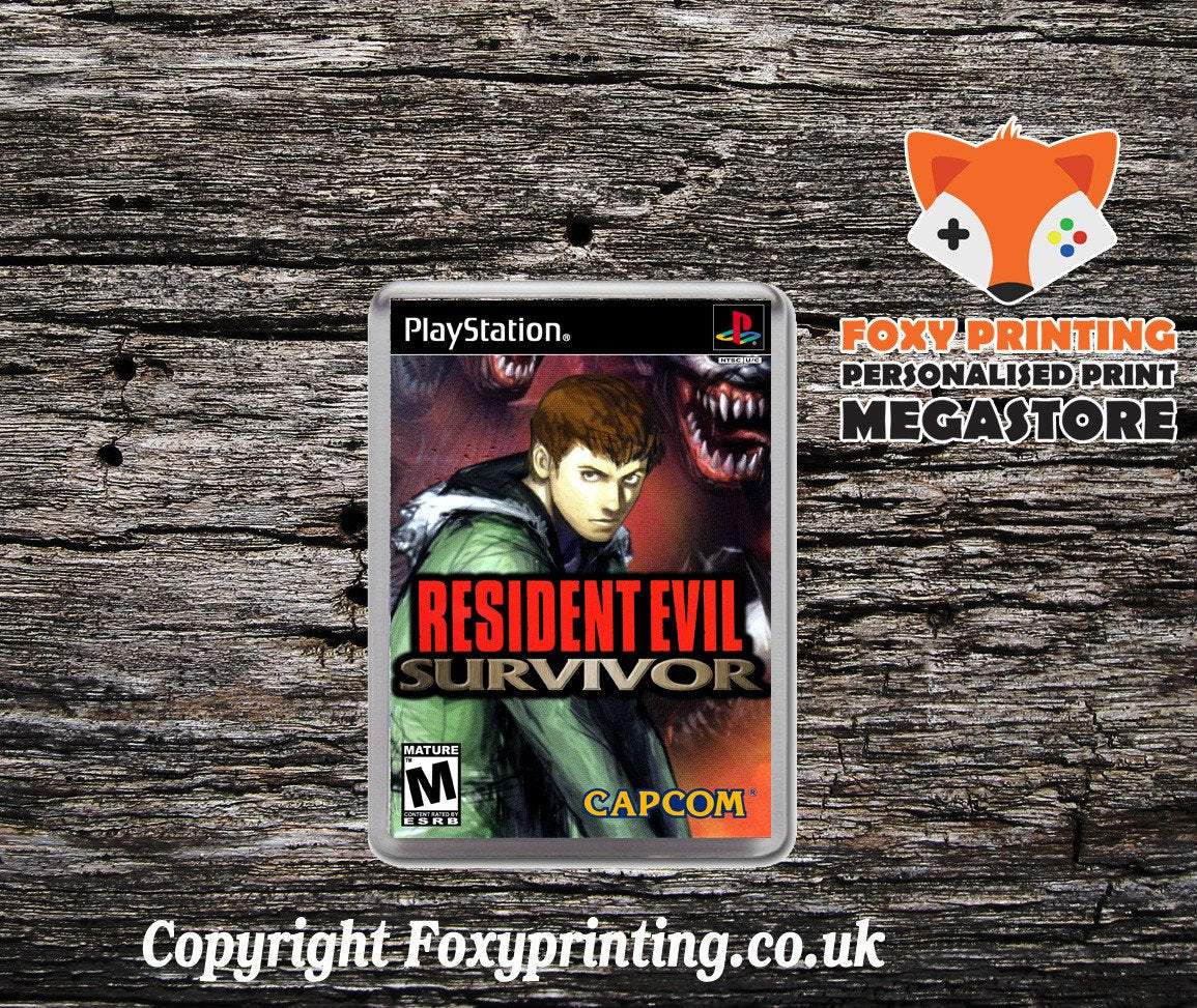 Resident Evil Survivor 2 - PS1 Playstation 1 Game Inspired Retro Gaming Magnet
