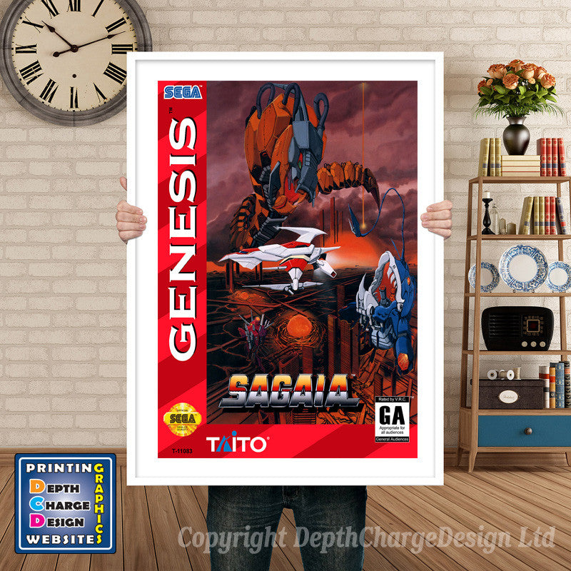 Sagaia - Sega Megadrive Inspired Retro Gaming Poster A4 A3 A2 Or A1 – Sagaia - Sega Megadrive Inspired Retro Gaming Poster
