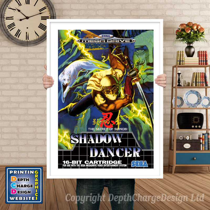 Shadow Dancer 2 Eu - Sega Megadrive Inspired Retro Gaming Poster A4 A3 A2 Or A1 β Shadow Dancer 2 Eu - Sega Megadrive Inspired Retro Gaming Poster