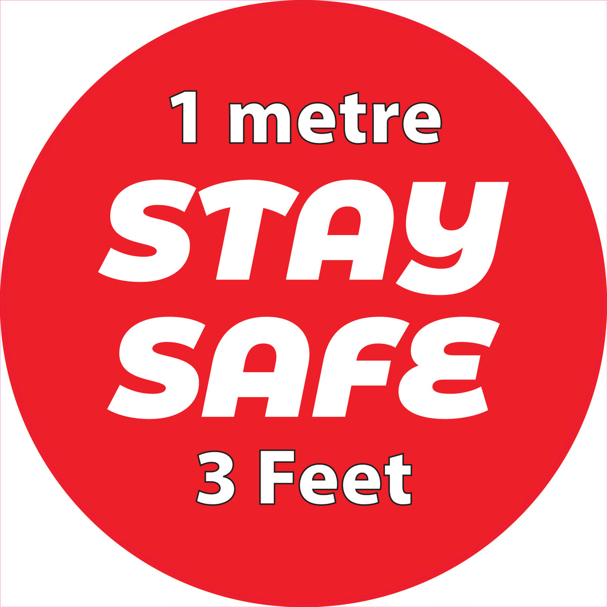 1 x Single Social Distancing Self Adhesive Sticker Floor Vinyl Floor Sign Safety Sticker 200mm 8" diametre meter