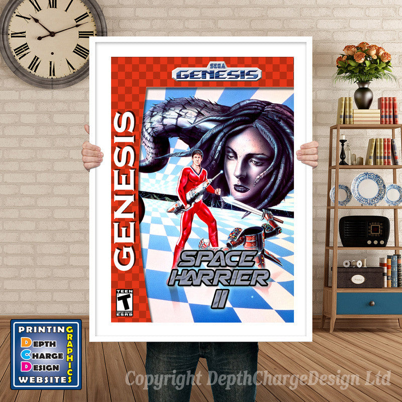 Spaceharrier Ii Ca - Sega Megadrive Inspired Retro Gaming Poster A4 A3 A2 Or A1 β Spaceharrier Ii Ca - Sega Megadrive Inspired Retro Gaming Poster