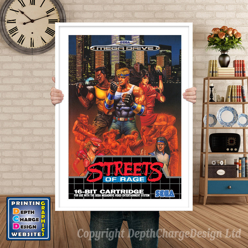 Streets Of Rage Eu - Sega Megadrive Inspired Retro Gaming Poster A4 A3 A2 Or A1 β Streets Of Rage Eu - Sega Megadrive Inspired Retro Gaming Poster