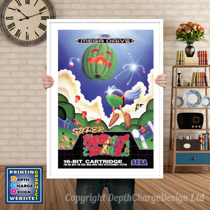 Super Fantasy Zone Eu - Sega Megadrive Inspired Retro Gaming Poster A4 A3 A2 Or A1 β Super Fantasy Zone Eu - Sega Megadrive Inspired Retro Gaming Poster