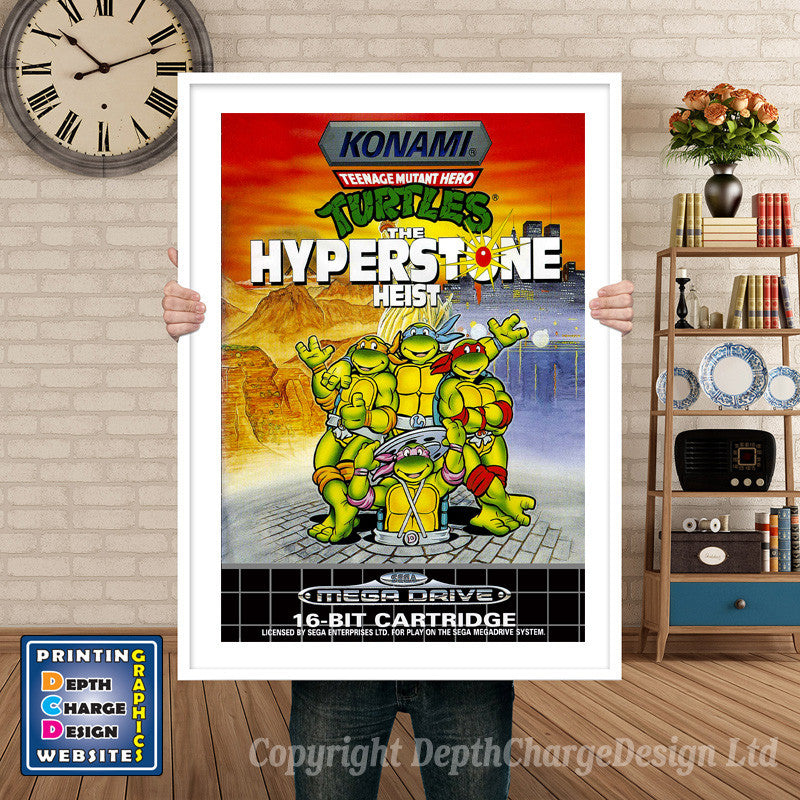 Tmnt Hyper Stone Heist Eu - Sega Megadrive Inspired Retro Gaming Poster A4 A3 A2 Or A1 β Tmnt Hyper Stone Heist Eu - Sega Megadrive Inspired Retro Gaming Poster