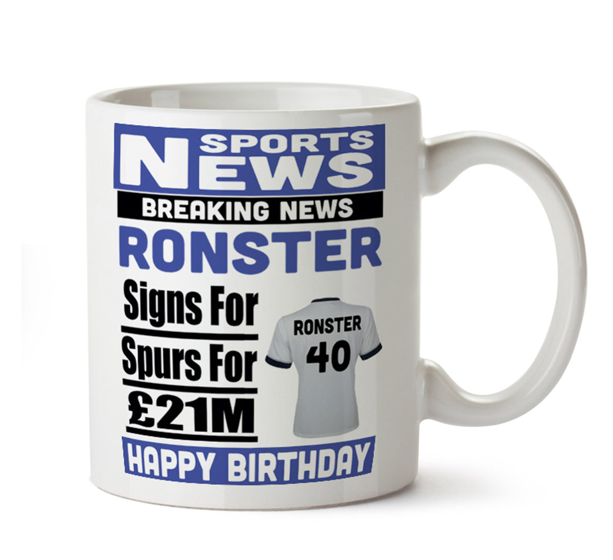 Personalised SIGNS FOR Tottenham Football Mug Personalised Birthday Mug – printed mug product image 1