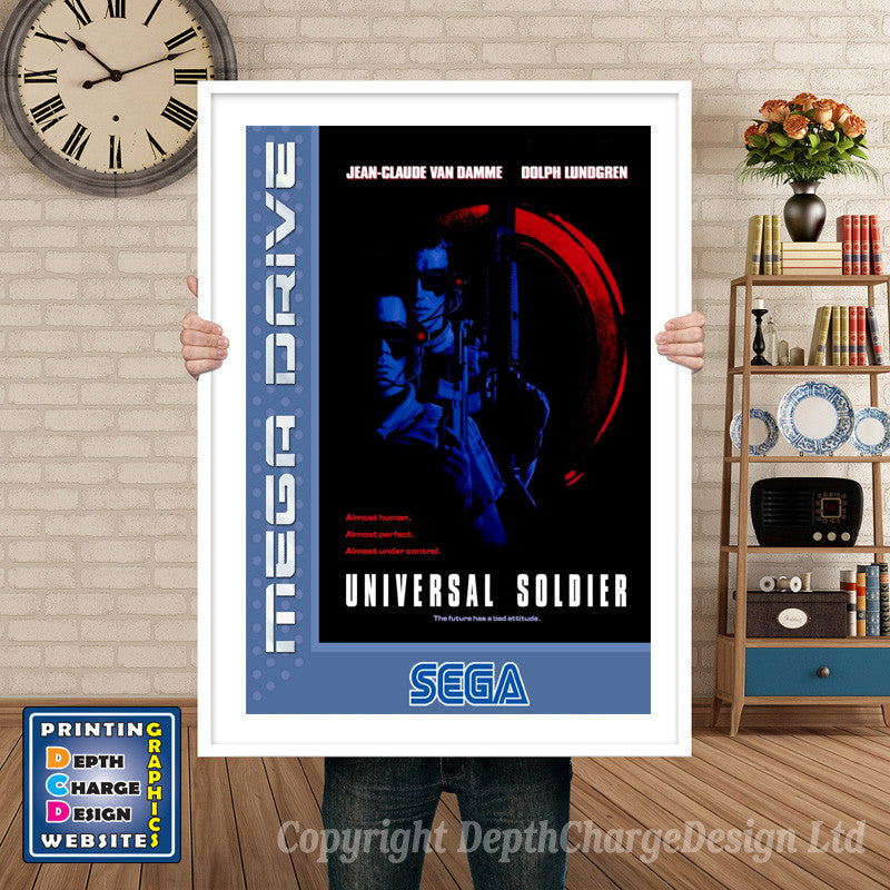 Universal Soldier Eu - Sega Megadrive Inspired Retro Gaming Poster A4 A3 A2 Or A1