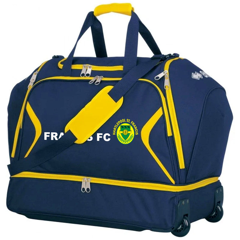 ERREA PERSONALISED LUTHER TROLLEY BAG NAVY AND YELLOW RRP £78.00 OUR PRICE £50