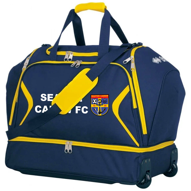 ERREA PERSONALISED LUTHER TROLLEY BAG NAVY AND YELLOW RRP £78.00 OUR PRICE £50