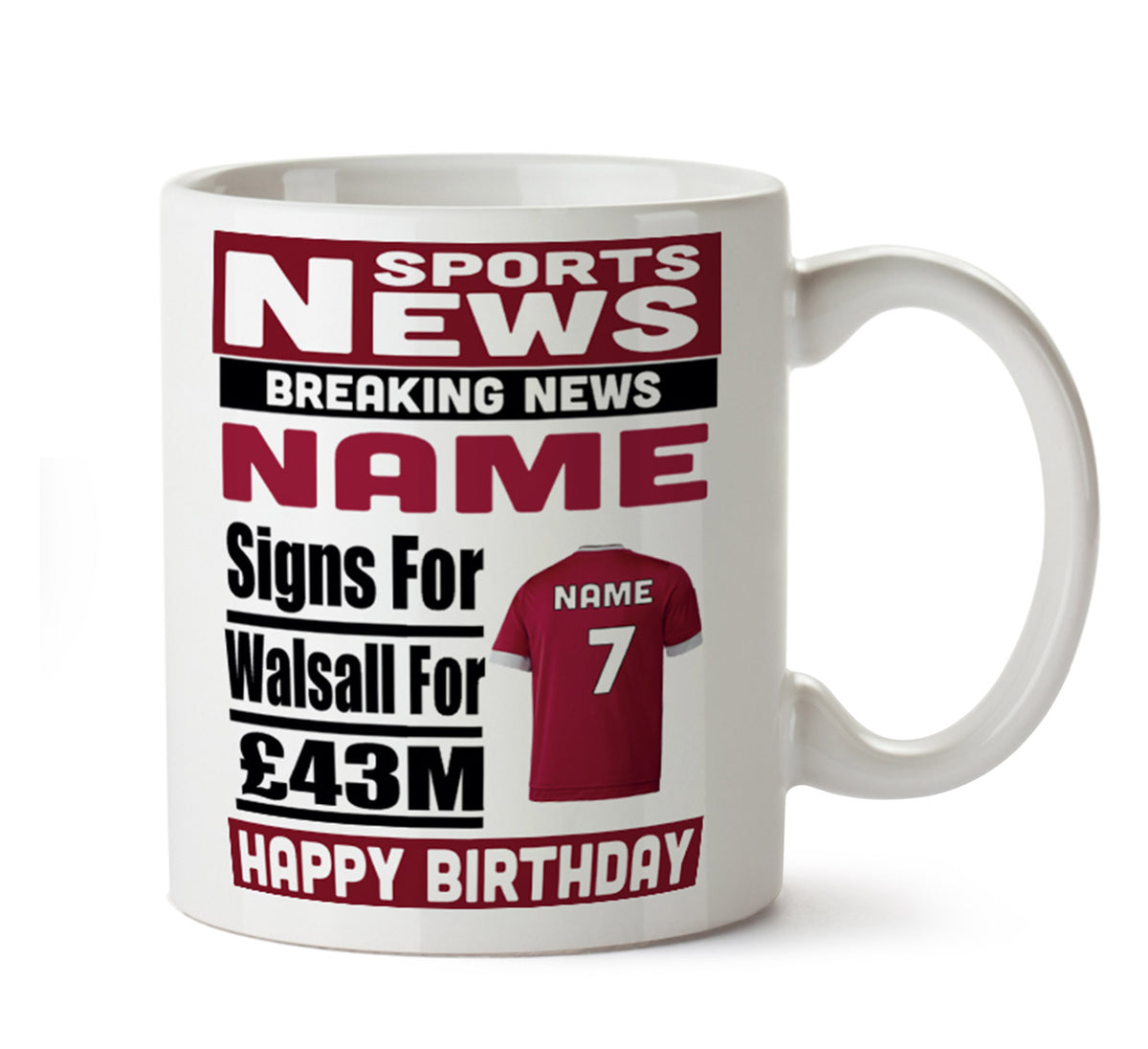 Personalised SIGNS FOR Wallsall Football Mug Personalised Birthday Mug – printed mug product image 1