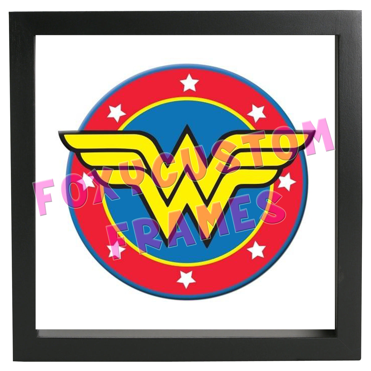 Wonder Woman Emblem Lego Display Case - Minifigure Display Background and Frames