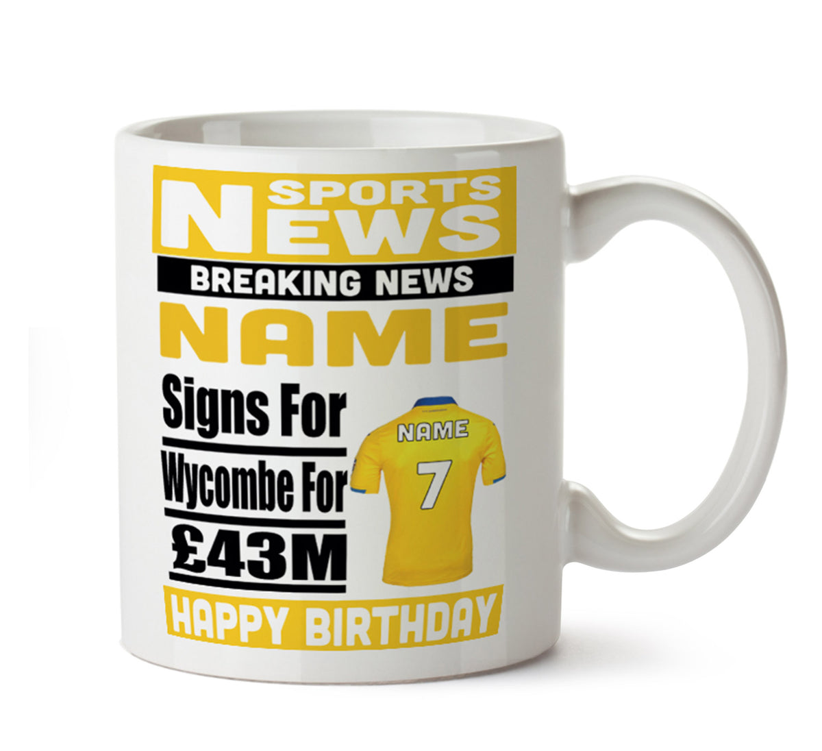Personalised SIGNS FOR Wycombe Football Mug Personalised Birthday Mug – printed mug product image 1