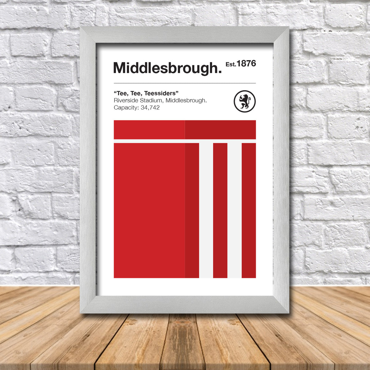 Retro Middlesbrough Club Colours Middlesbrough Fan Championship Football Crest Poster Print – Retro Middlesbrough Club Colours Middlesbrough Fan Championship Football Crest