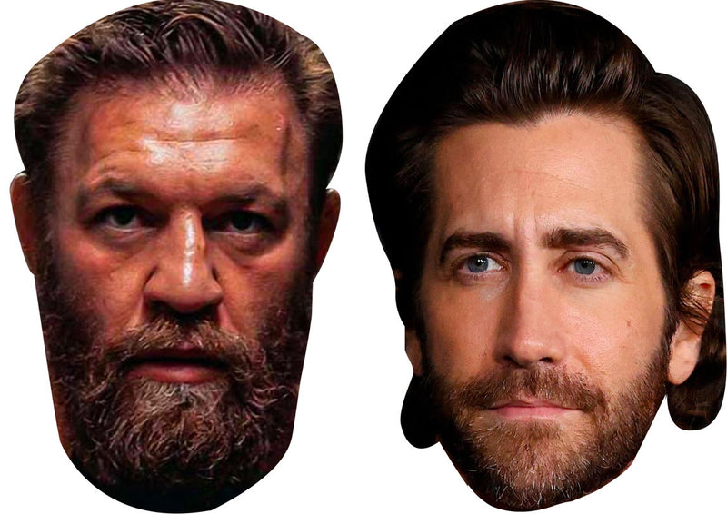 Jake Gyllenhaal and Conor McGregor -Roadhouse Celebrity Couple Face Mask Fancy Dress - High-Quality Cardboard Masks for Any Occasion