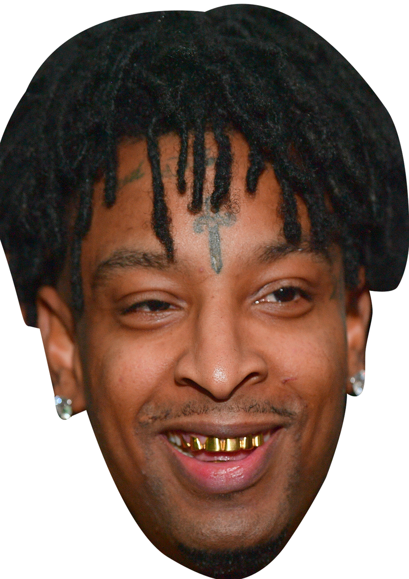 21 Savage Celebrity Face Mask Fancy Dress - High-Quality Cardboard Masks for Any Occasion