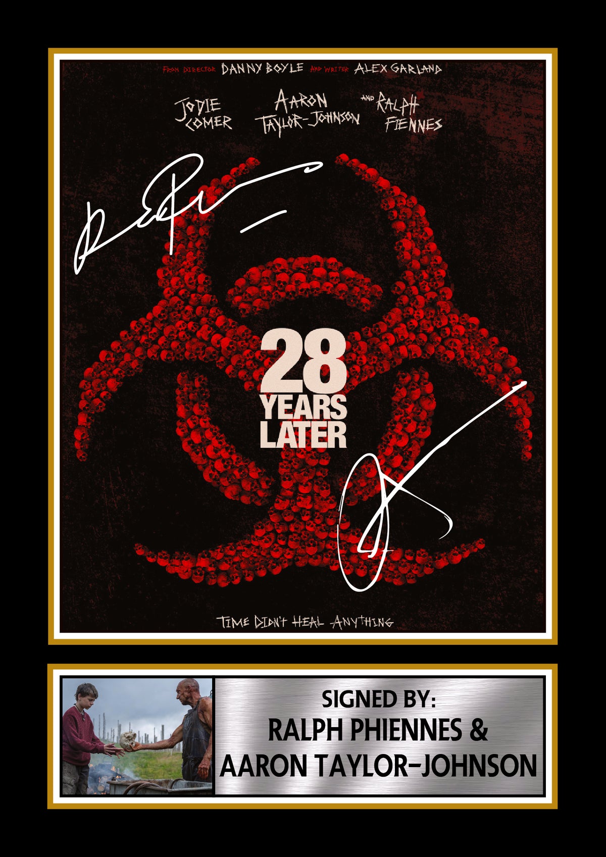 28 Years Later Printed Signature Poster Print – Horror Movie Wall Art Featuring Ralph Fiennes & Aaron Taylor-Johnson – 28 Years Later Printed Signature Poster Print