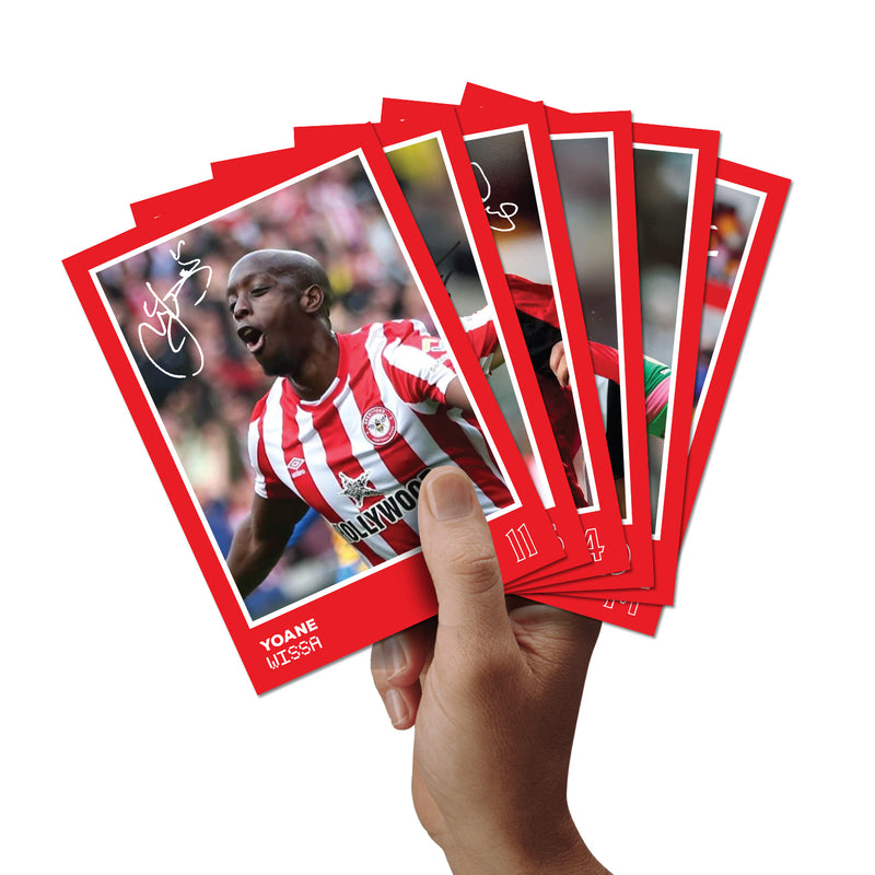 Brentford Players SIGNED A6 Poster Pack 2 - 6 Autographed Poster Print Cards (Mbeumo, Wissa, Norgaard, Damsgaard, Flekken, Frank)