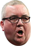 Stephen Bunting Face Mask – Funny Celebrity Card Mask for Fancy Dress, Stag Do, Hen Party & Darts Theme Costume Parties – Adult Novelty Face Mask