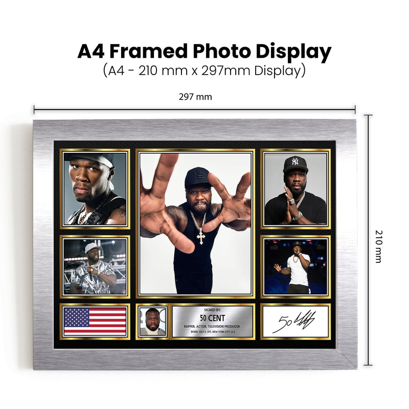 Copy of Rappers 50 Cent Framed Autographed Print - Limited Edition Autograph Fan Gift – Collectible Memorabilia Merchandise